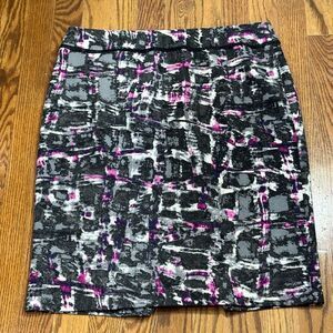 Worth Abstract Print Pencil Skirt
